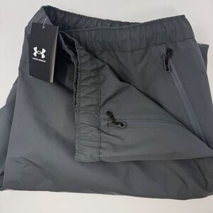 Under Armour Mens 3XL Lined Rain Pant Gray Waterproof Athletic Pants 1369255 NEW